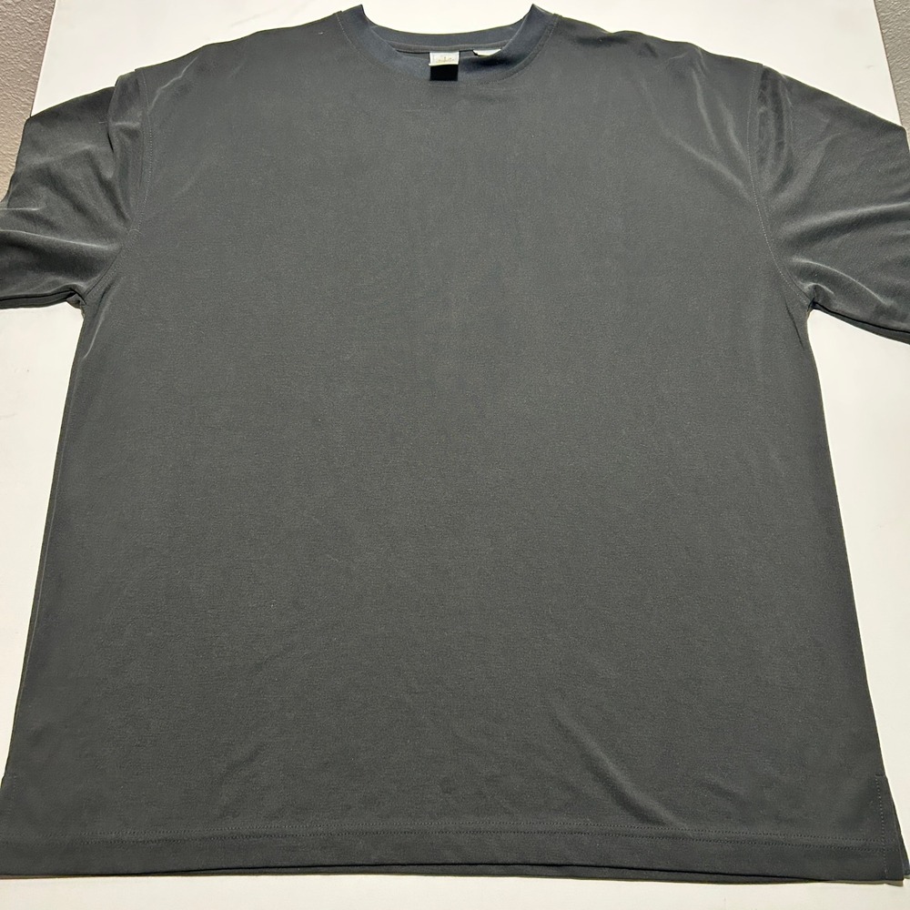 Vintage Burma Bibas Mens Large Gray Short Sleeve Polynosic Rayon Crewneck Shirt